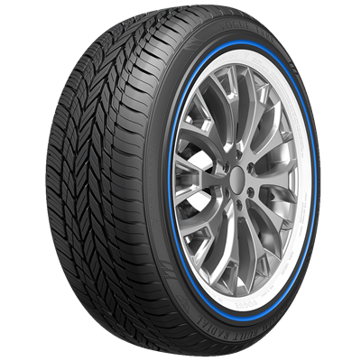 Vogue Custom Built Radial White/Blue Passenger and SUV Tire - Part Number 03317065