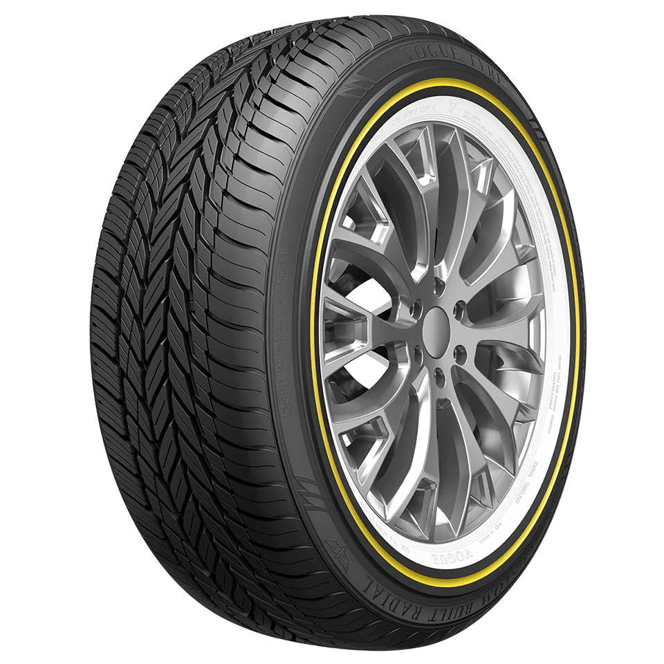 Vogue Custom Built Radial White and Gold Passenger Tire, 235/45R18 V Rating
